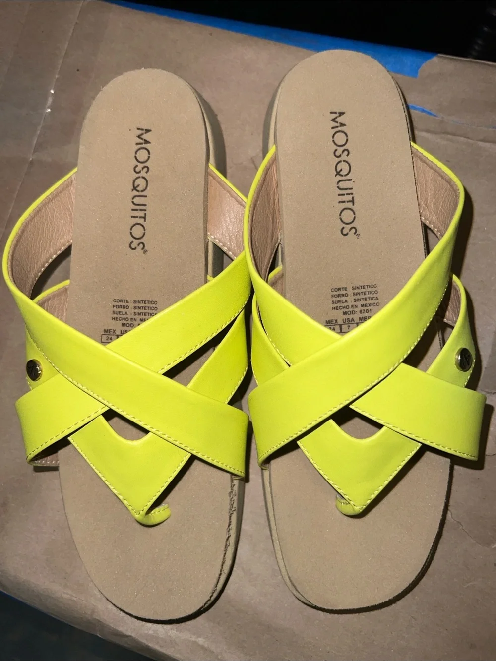 Sayulita Sandal in Neon Yellow DE LEON LEATHER CO Fast Drying Memory Foam Slides